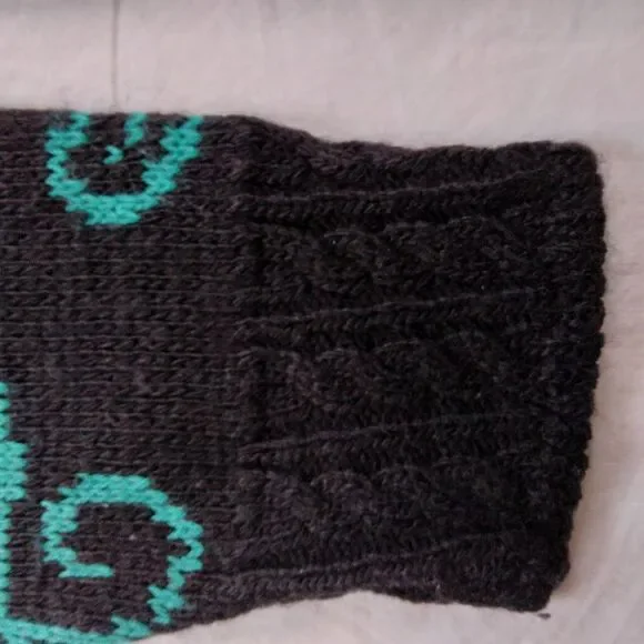 Vintage Carriage Court Sweater Black Purple Blue Scroll Retro Women's Large - Picture 7 of 12